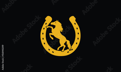 Horse or horseshoe logo vector icon illustration