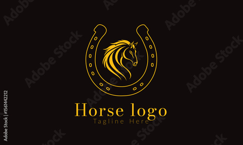 Horse or horseshoe logo vector icon illustration