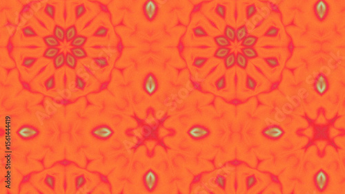 Abstract Radiant Burst with Soft Grain Texture, Symmetrical Glow Pattern in Psychedelic Style, Radiating Circular Abstract with Subtle Noise, Kaleidoscopic Starburst with Gradient Flow