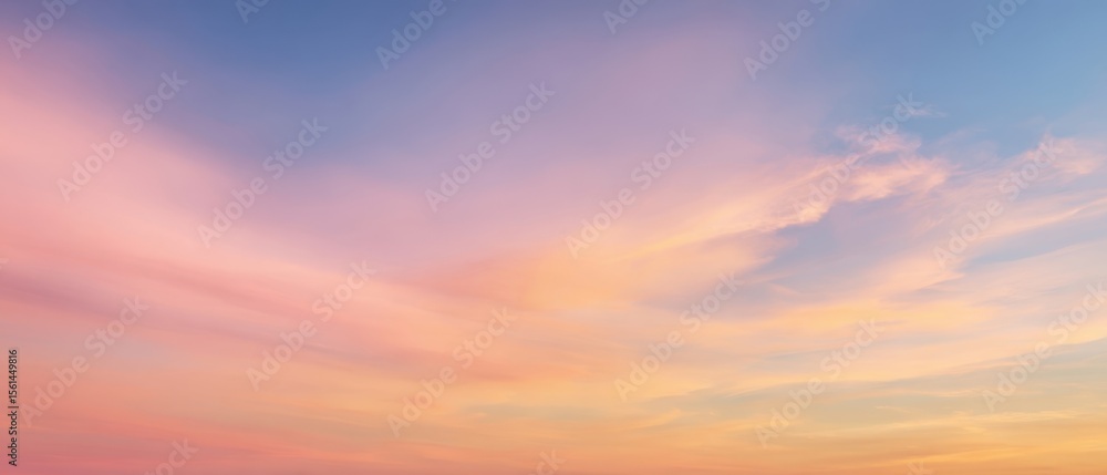 Obraz premium The serene sky displaying vibrant colors at sunset for a peaceful atmosphere.