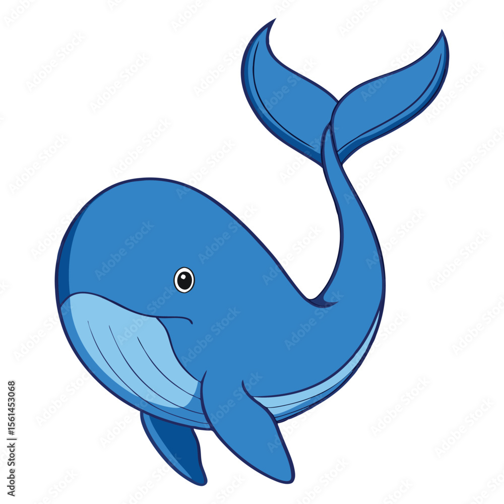 Cute cartoon blue whale swimming gracefully isolated on transparent background Cute cartoon blue whale swimming gracefully isolated on transparent background