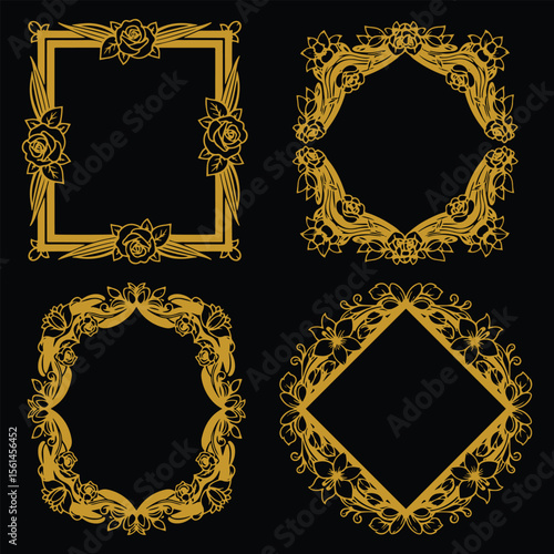 Expansive Floral Borders Decorative Diploma Collection Broad Premium Usage