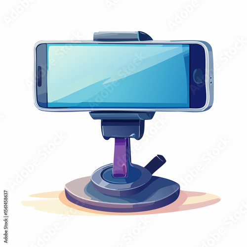 車用スマホホルダーに固定されたスマホのイラスト