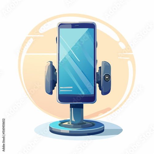 車用スマホホルダーに固定されたスマホのイラスト