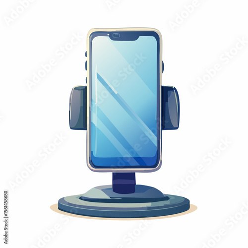 車用スマホホルダーに固定されたスマホのイラスト