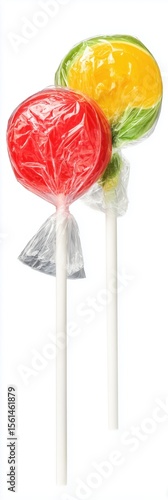 colorful lollipops isolated on white background. Sweet Large Banner Food