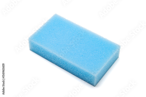 blue sponge isolated in white background