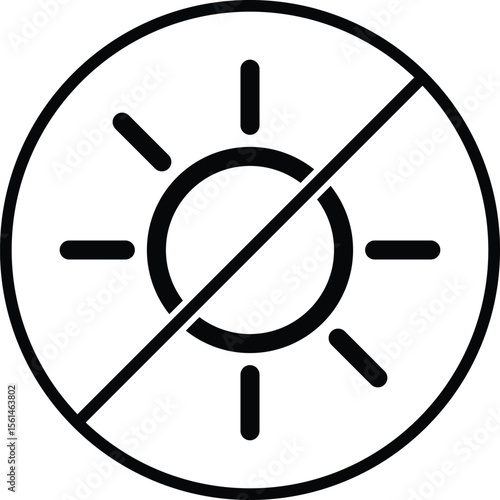  no sun icon. isolated on white background. Vector illustration
