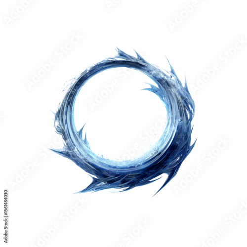 Abstract Frozen Water Circle Design Element