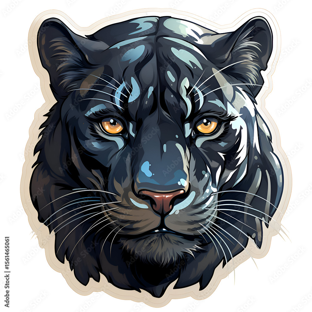 Obraz premium Majestic Black Panther Portrait. Intense Gaze of a Wild Cat