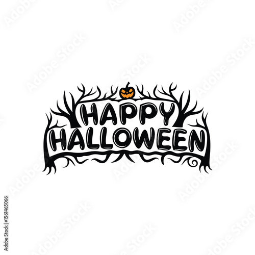 Happy Halloween party  emblem 1+ Million Halloween Vector    Art, Icons,  banner and Graphics for