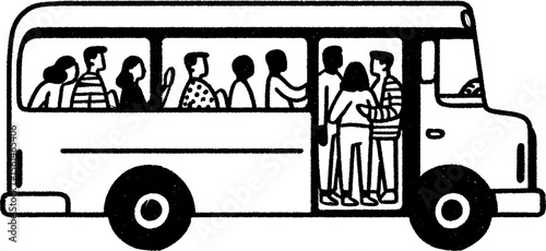 Friendly bus driver greeting passengers during commute