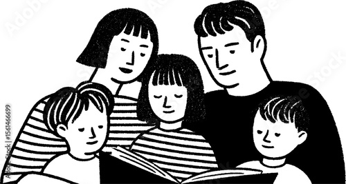 Family bonding time: parents reading aloud to children for education and enjoyment
