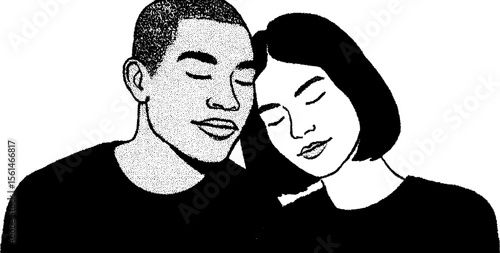 Romantic moment between couple sharing a quiet gaze