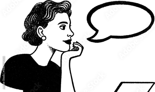 Engaging live streamer interaction sketch for creative communication concept