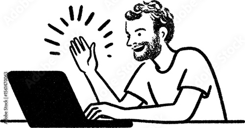 Engaging live streamer interaction with viewers sketch for digital media designs