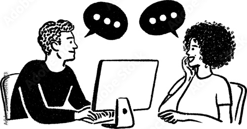 Interactive livestream chat sketch featuring engaged conversation and technology