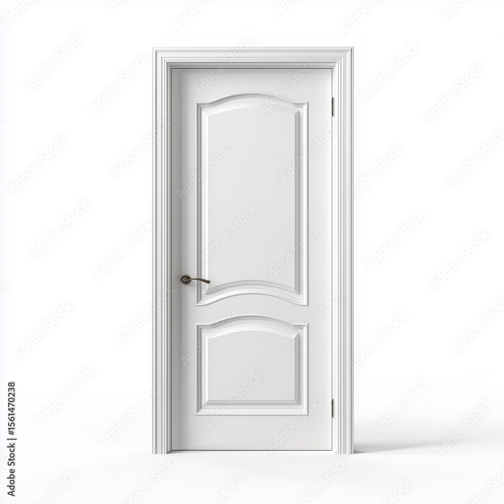Naklejka premium Elegant White Door, Classic Interior Design , PNG isolated cut out image