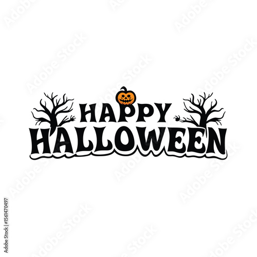 Happy Halloween party  emblem 1+ Million Halloween Vector    Art, Icons,  banner and Graphics for