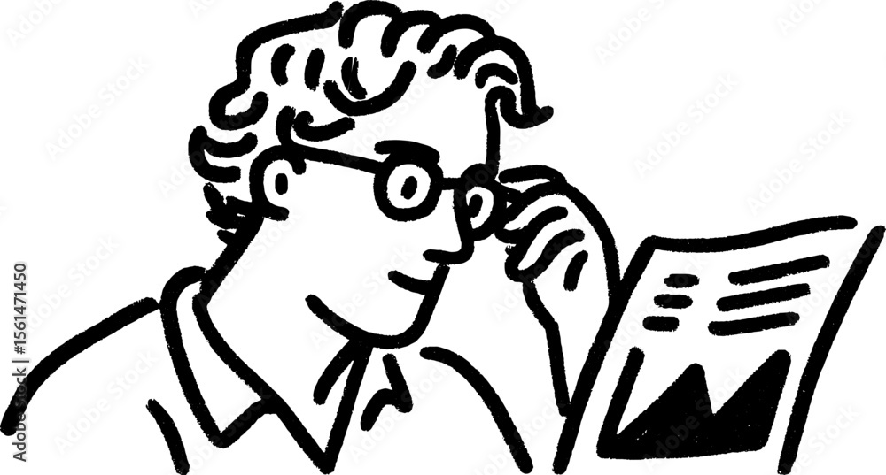 Fototapeta premium Person analyzing investment portfolio sketch for financial planning concepts