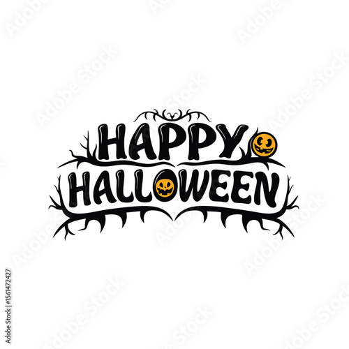 Happy Halloween party  emblem 1+ Million Halloween Vector    Art, Icons,  banner and Graphics for