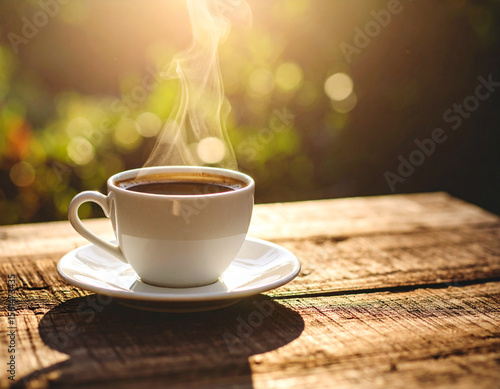 Elegant Still Life of a Single Cup of Black Coffee with a Moody, Vintage Aesthetic.