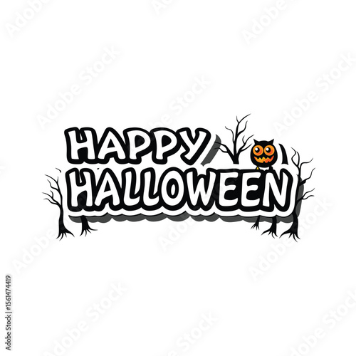 Happy Halloween party  emblem 1+ Million Halloween Vector    Art, Icons,  banner and Graphics for