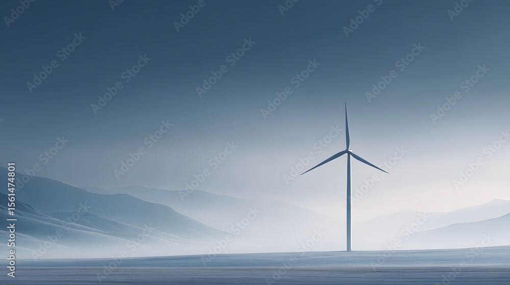 Obraz premium Wind Turbines Generating Clean Energy at Sunrise for Sustainability