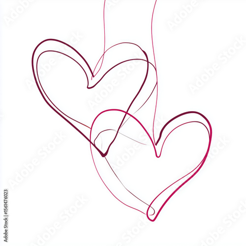 Intertwined Hearts: A Symbol of Love , PNG isolated cut out image