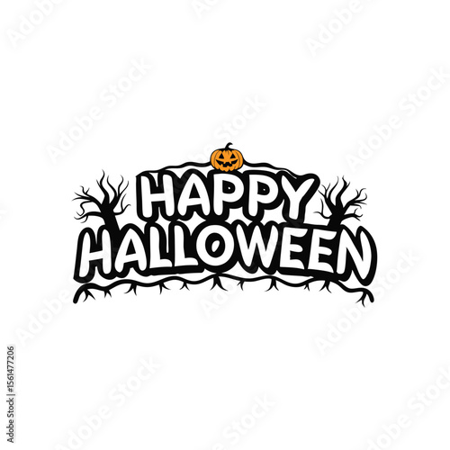 Happy Halloween party  emblem 1+ Million Halloween Vector    Art, Icons,  banner and Graphics for