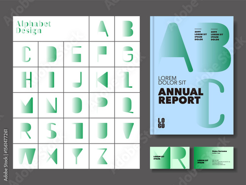 알파벳 디자인을 활용한 표지와 명함 디자인 - Alphabet inspired cover and business card design