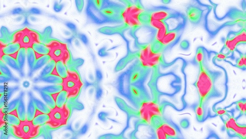 Abstract Radiant Burst with Soft Grain Texture, Symmetrical Glow Pattern in Psychedelic Style, Radiating Circular Abstract with Subtle Noise, Kaleidoscopic Starburst with Gradient Flow