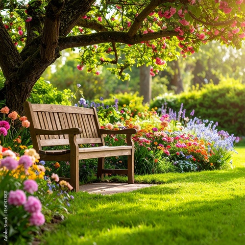 beautiful summer garden with blooming colorful flowers, green grass. summer garden, blooming flowers, green grass, nature, garden pathway, peaceful, outdoor, summer landscape, floral, sunny day.