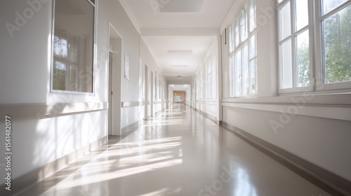 Wallpaper Mural Bright and airy corridor in a modern building with large windows and natural sunlight. Torontodigital.ca