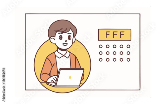 Coding the Future: An illustrated coder works on a laptop, his face lit with determination, the digital world, a beacon of innovation and logic. The image encapsulates the modern era of coding.