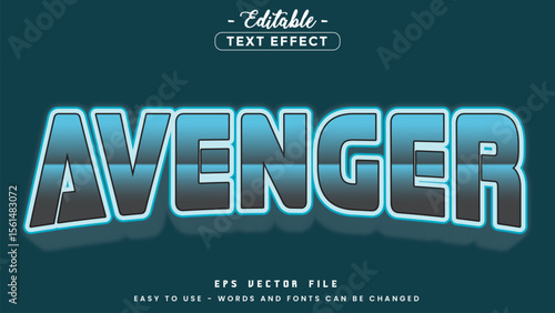 Neon avenger editable text effect.