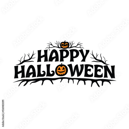 Happy Halloween party  emblem 1+ Million Halloween Vector    Art, Icons,  banner and Graphics for