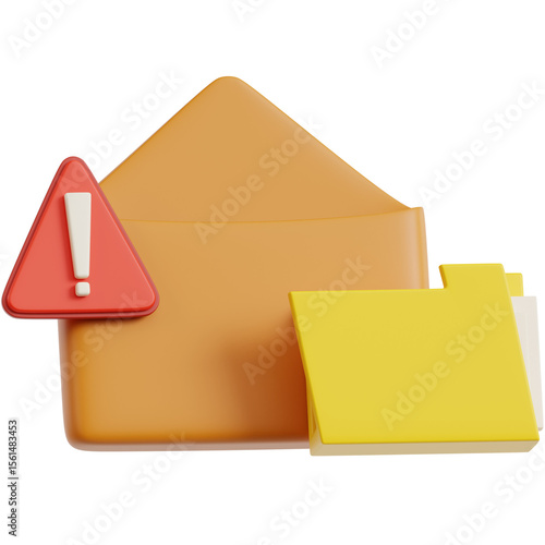 Free Download Spam Alert Envelope with Yellow Folder - GFXLoad
