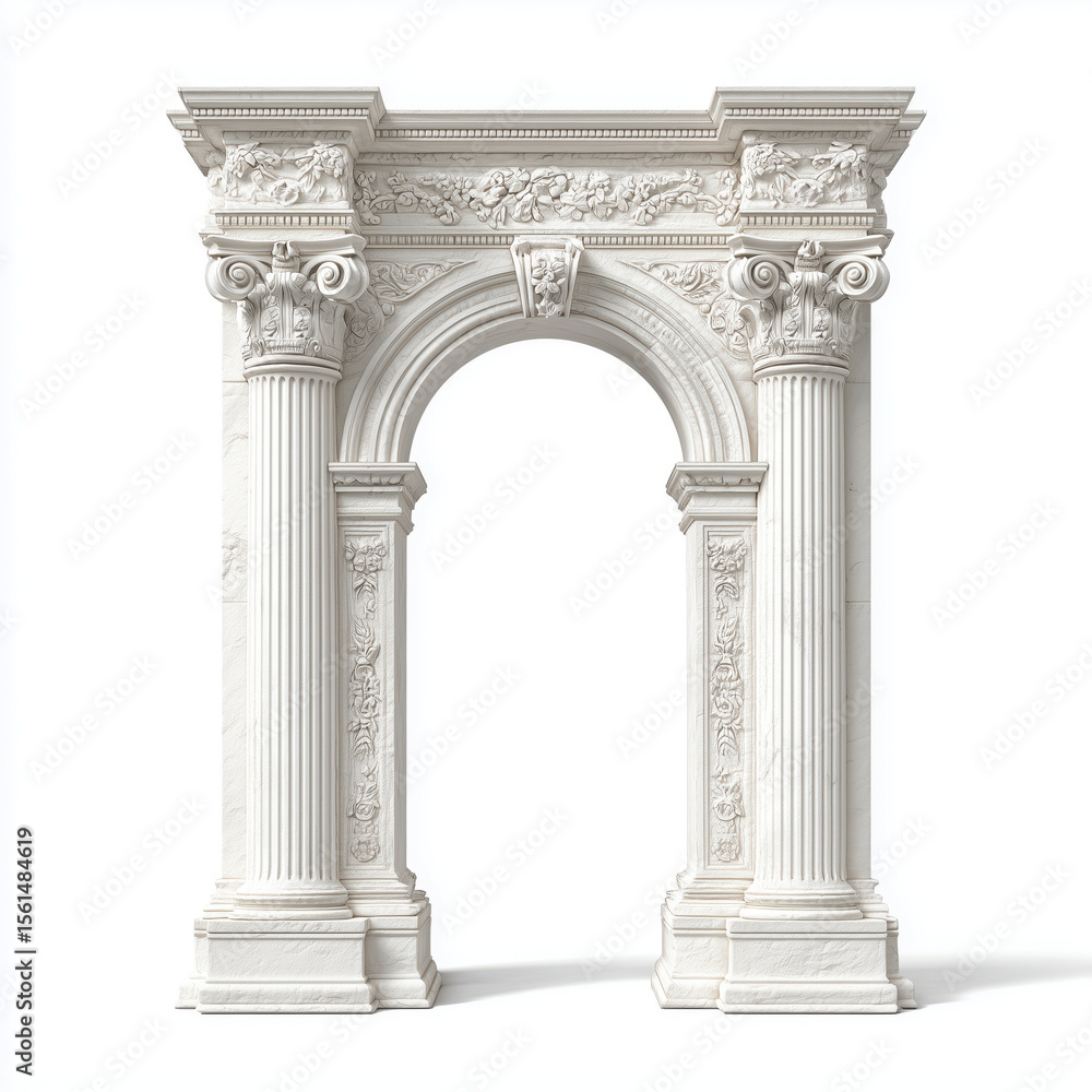 Obraz premium Classic Marble Archway Design , PNG isolated cut out image