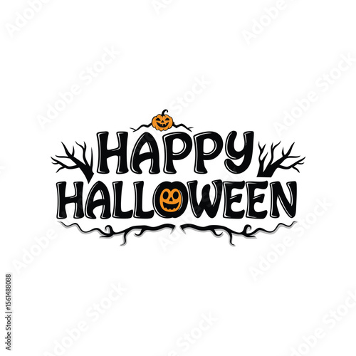 Happy Halloween party  emblem 1+ Million Halloween Vector    Art, Icons,  banner and Graphics for