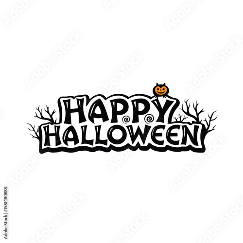 Happy Halloween party  emblem 1+ Million Halloween Vector    Art, Icons,  banner and Graphics for
