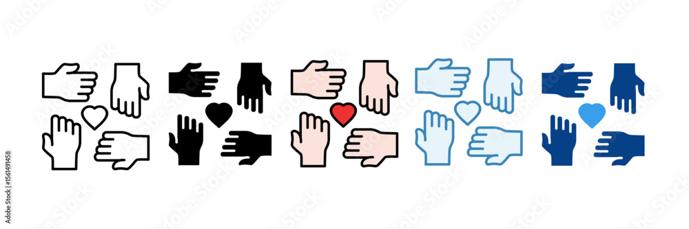 Obraz premium Togetherness Icon Set Multiple Style Collection