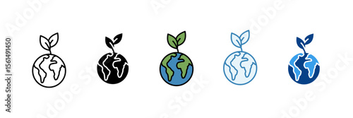 Ecological  Icon Set Multiple Style Collection
