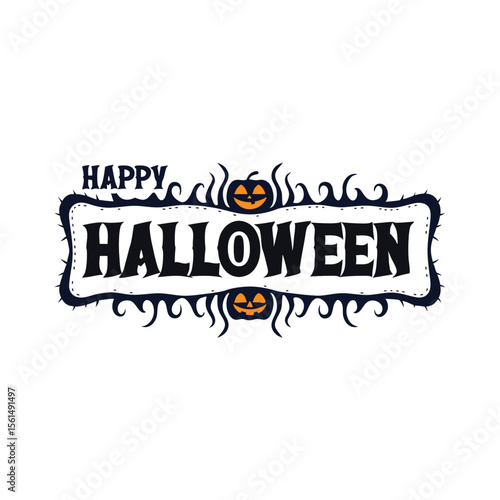 Happy Halloween party  emblem 1+ Million Halloween Vector    Art, Icons,  banner and Graphics for