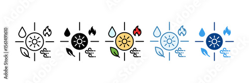 Nature Resource  Icon Set Multiple Style Collection