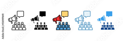Public Relations  Icon Set Multiple Style Collection
