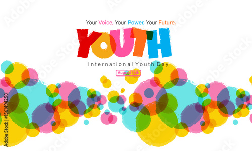 A vibrant design celebrating International Youth Day on August 12th