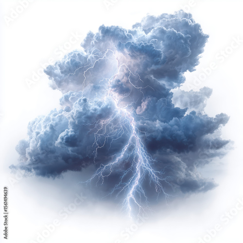 Dramatic Stormy Clouds with Lightning , PNG isolated cut out image
