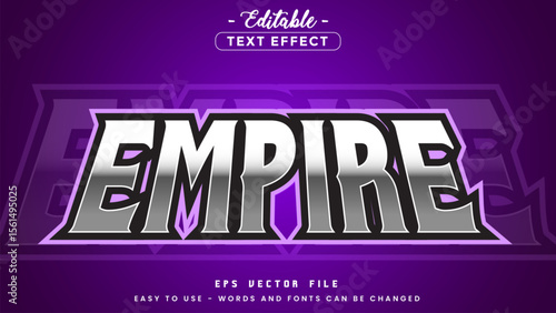 Chrome empire text, editable text effect.