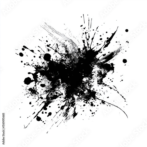 Abstract Ink Splatters Graphic Design , PNG isolated cut out image